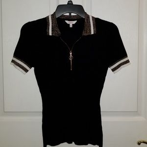 Candie's Short Sleeve Half Zip Shirt